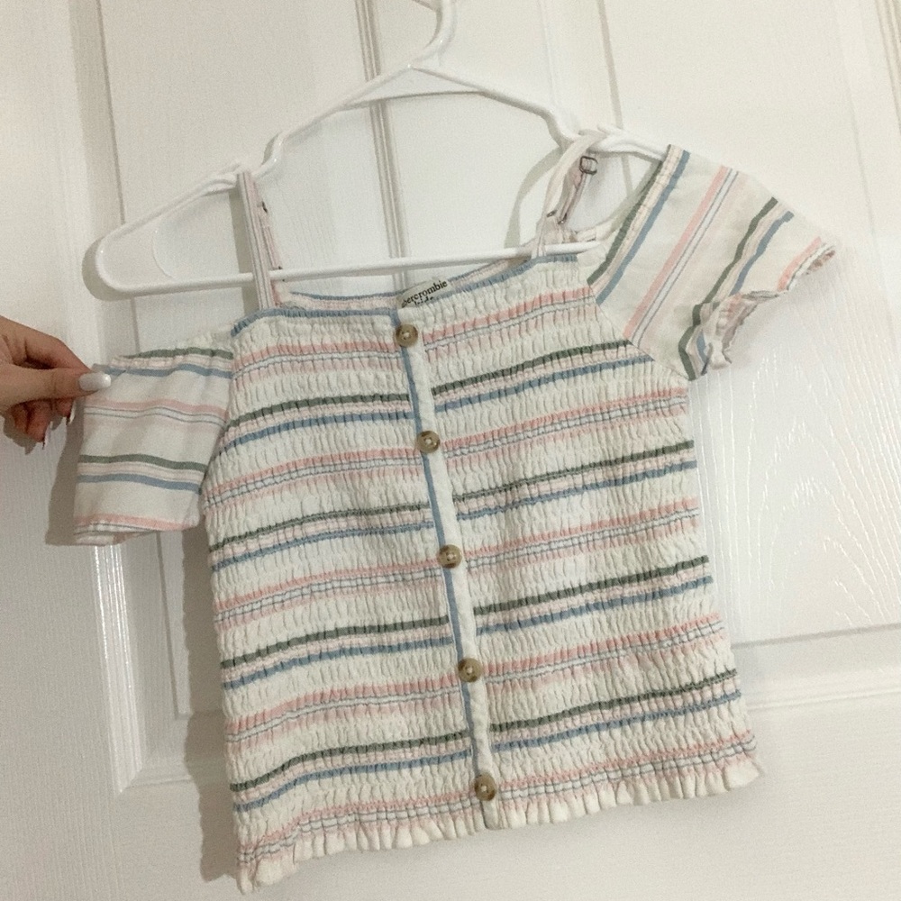rippled crop summer shirt